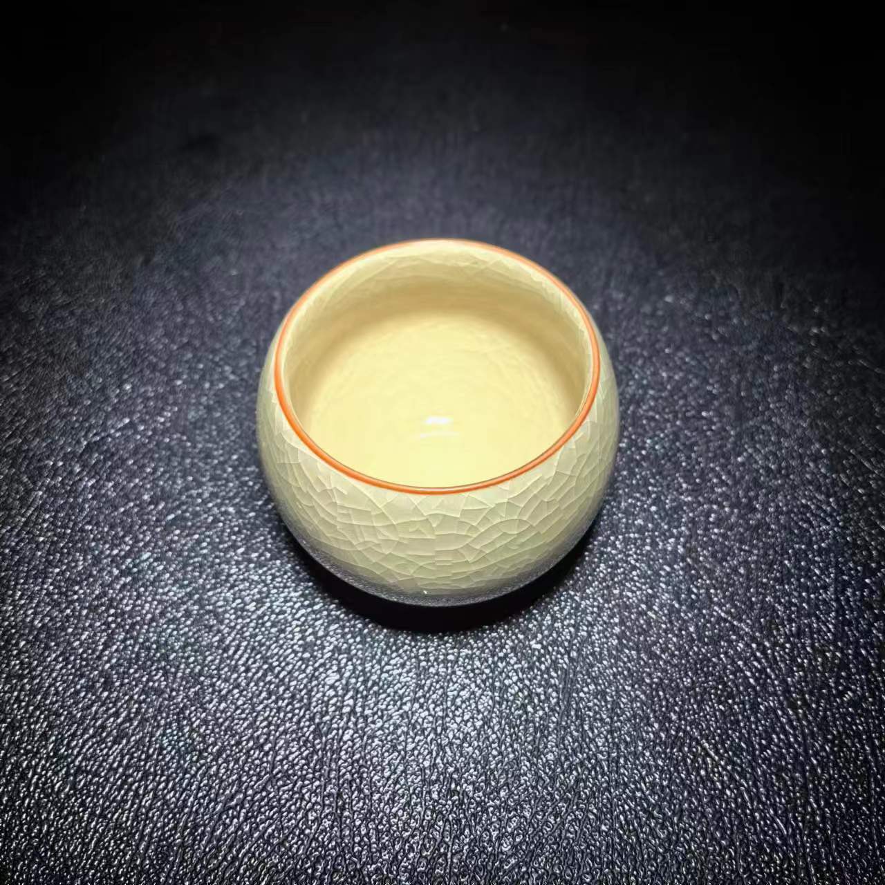  【闪购商品】高端茶器 龙王蛋【米黄蛋】精美 主人杯冰裂纹茶杯