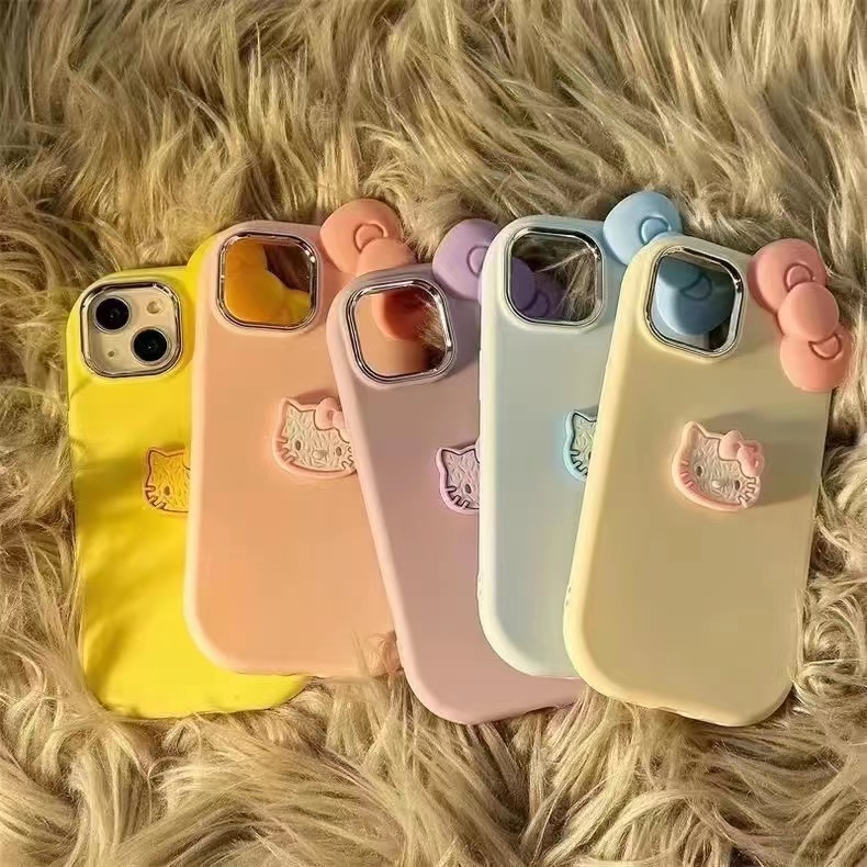 适用于苹果华为OPPO/VIVO金属小胖墩蝴蝶结公仔ins小米IQOO手机壳