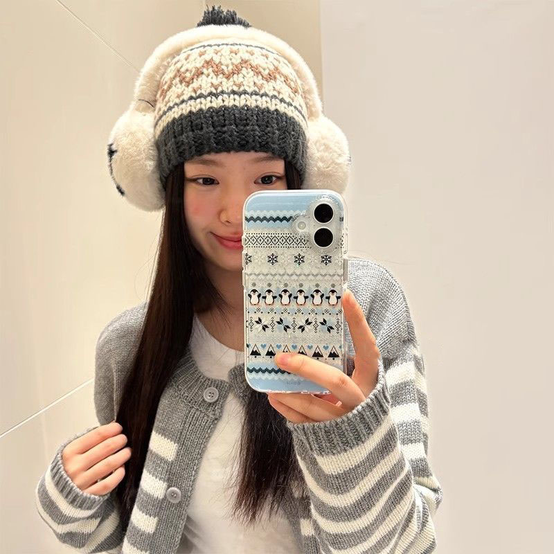 费尔岛小企鹅适用苹果17promax手机壳13/15/12新款16pro/14防摔壳