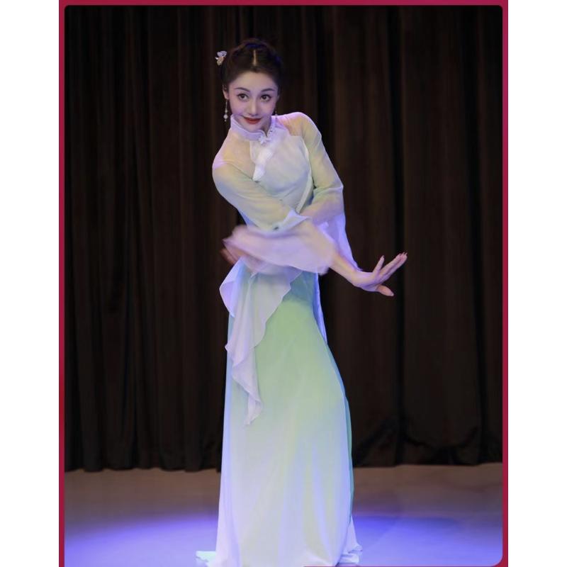 孙科原创古典舞蹈服雨巷佳人春三月咏荷秧歌江南服装广场舞演出服