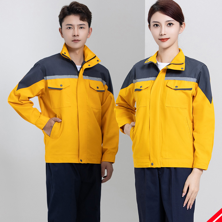 春秋季长袖工作服套装男女士上衣劳保服汽修工厂耐磨工地定制