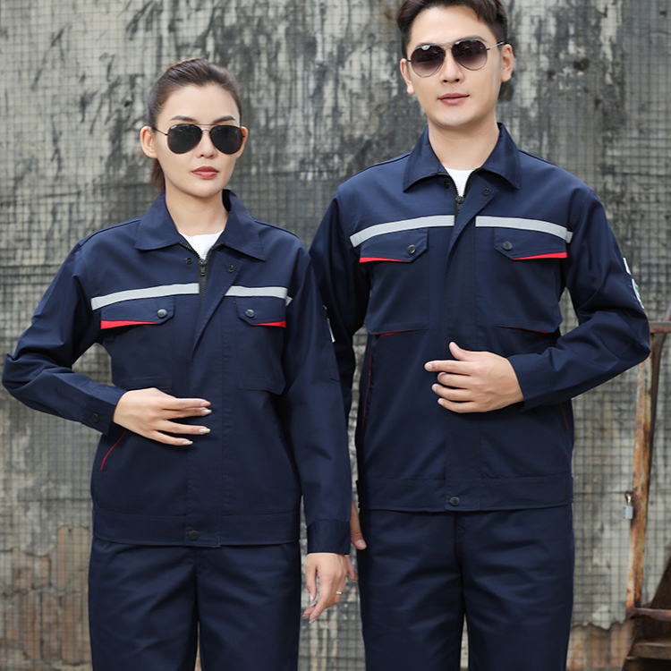 防静电工作服套装男反光条春秋长袖加油送气站电工耐磨劳保服定制