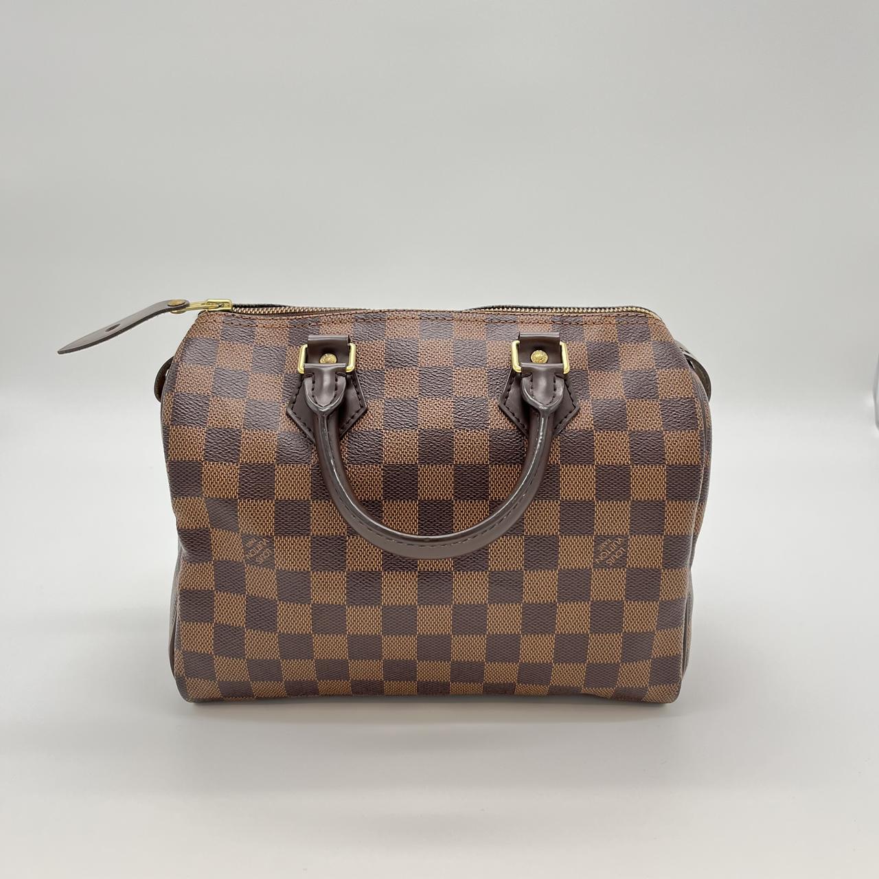 95新 LouisVuitton/路易威登 棕色棋盘格speedy25手提包/96284031