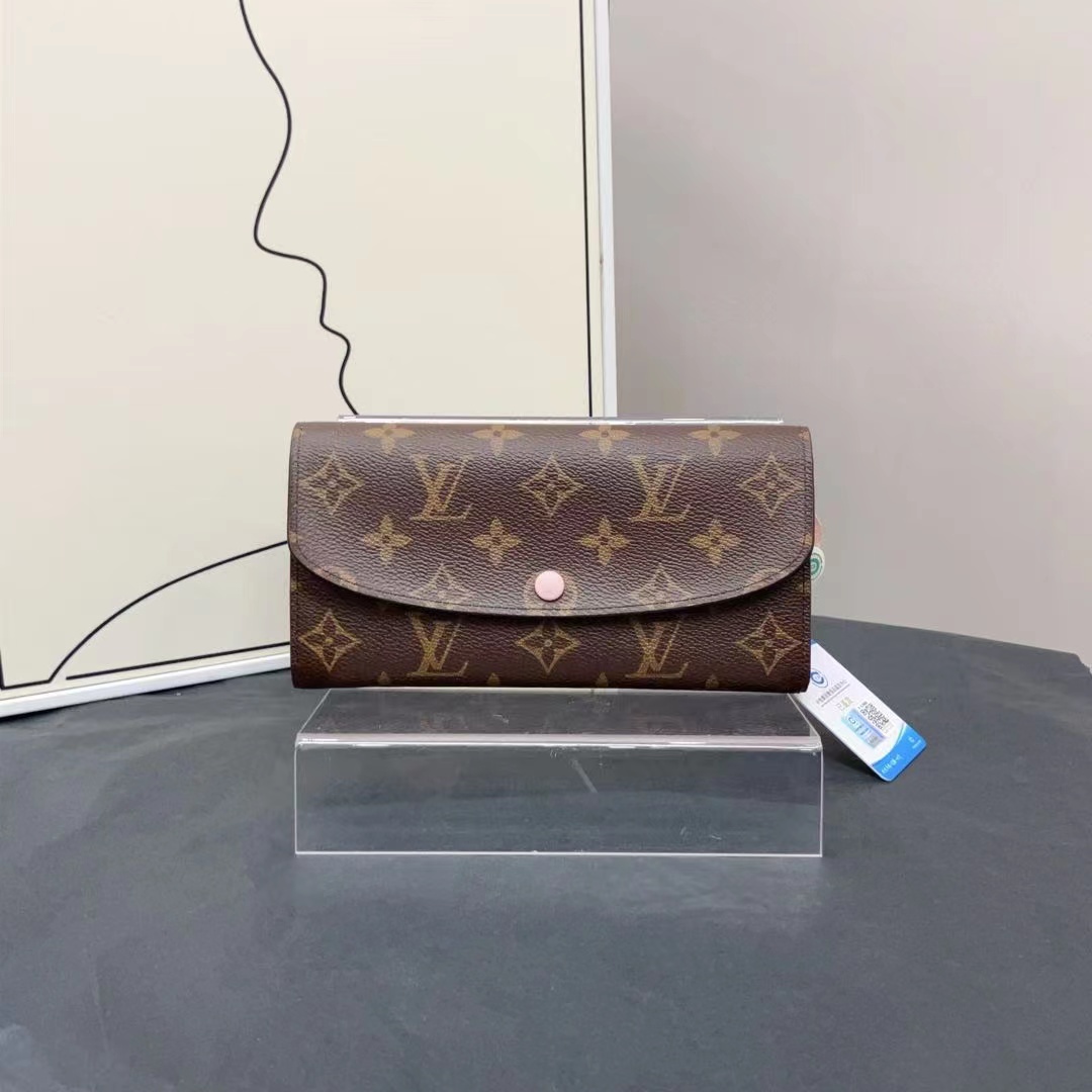 95新 LouisVuitton/路易威登 老花粉豆豆钱包/76594449