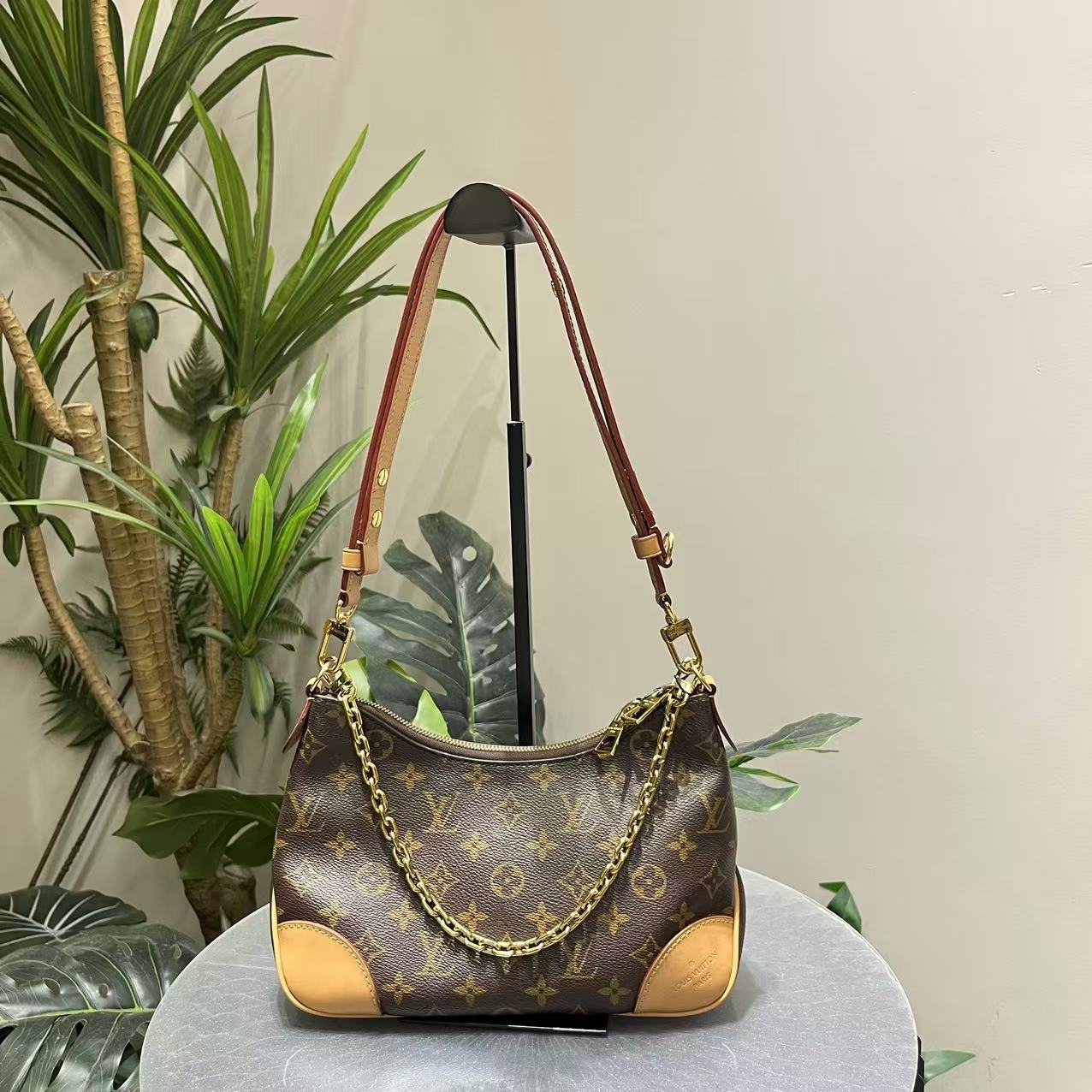 95新 LouisVuitton/路易威登 W老花牛角包芯片款单肩包49214708