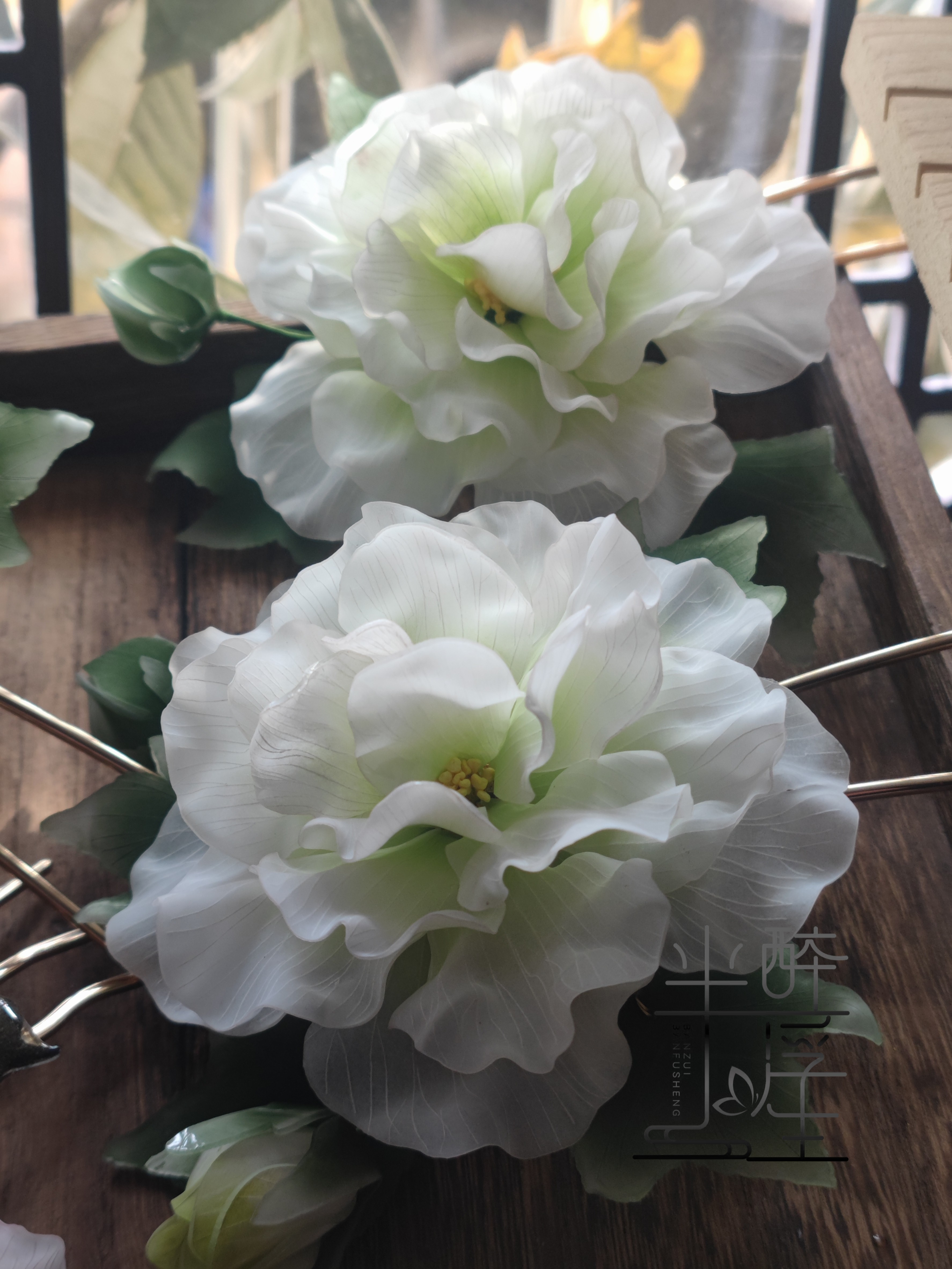 热缩木芙蓉发簪头饰