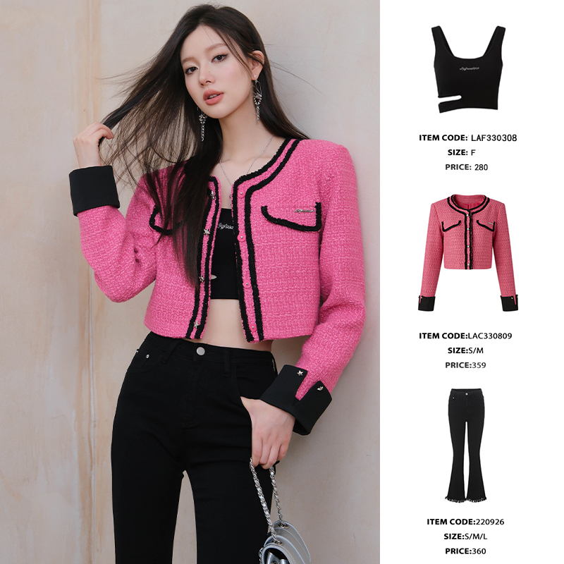 【麻团专属】芭比风小香风短外套女多巴胺小上衣LAC330809