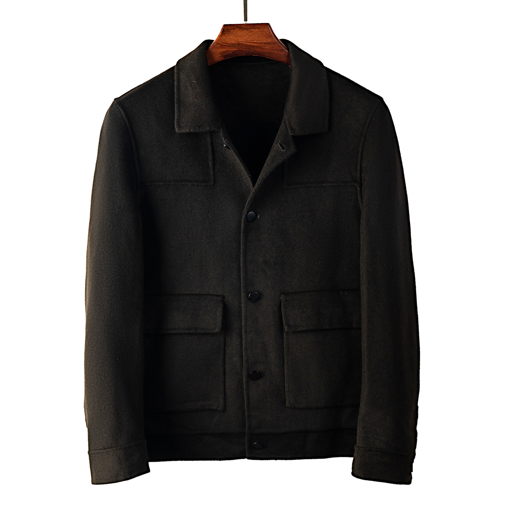 秋冬季双面呢子外套男士小香风时尚轻奢百搭加厚夹克（1887）