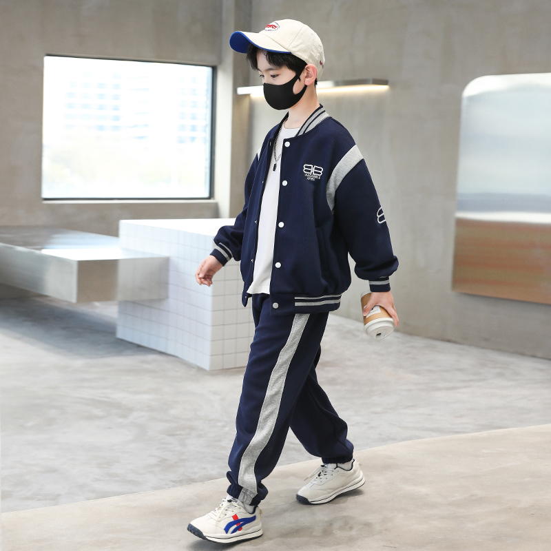 儿童装男童秋装套装2025新款男孩衣服中大童运动春秋季帅气棒球服