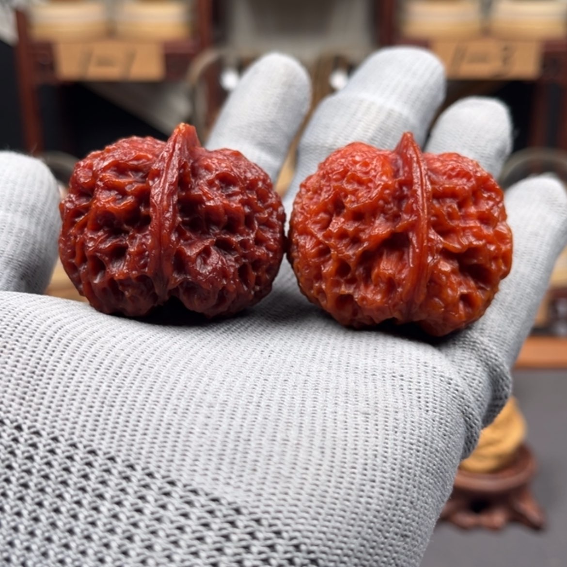 【闪购商品】文玩核桃把件柠*044尺寸岩石元宝