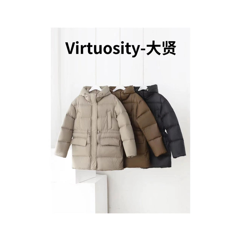 【大贤家】-  90鹅绒双拉链束腰保暖羽绒服 鹅绒服