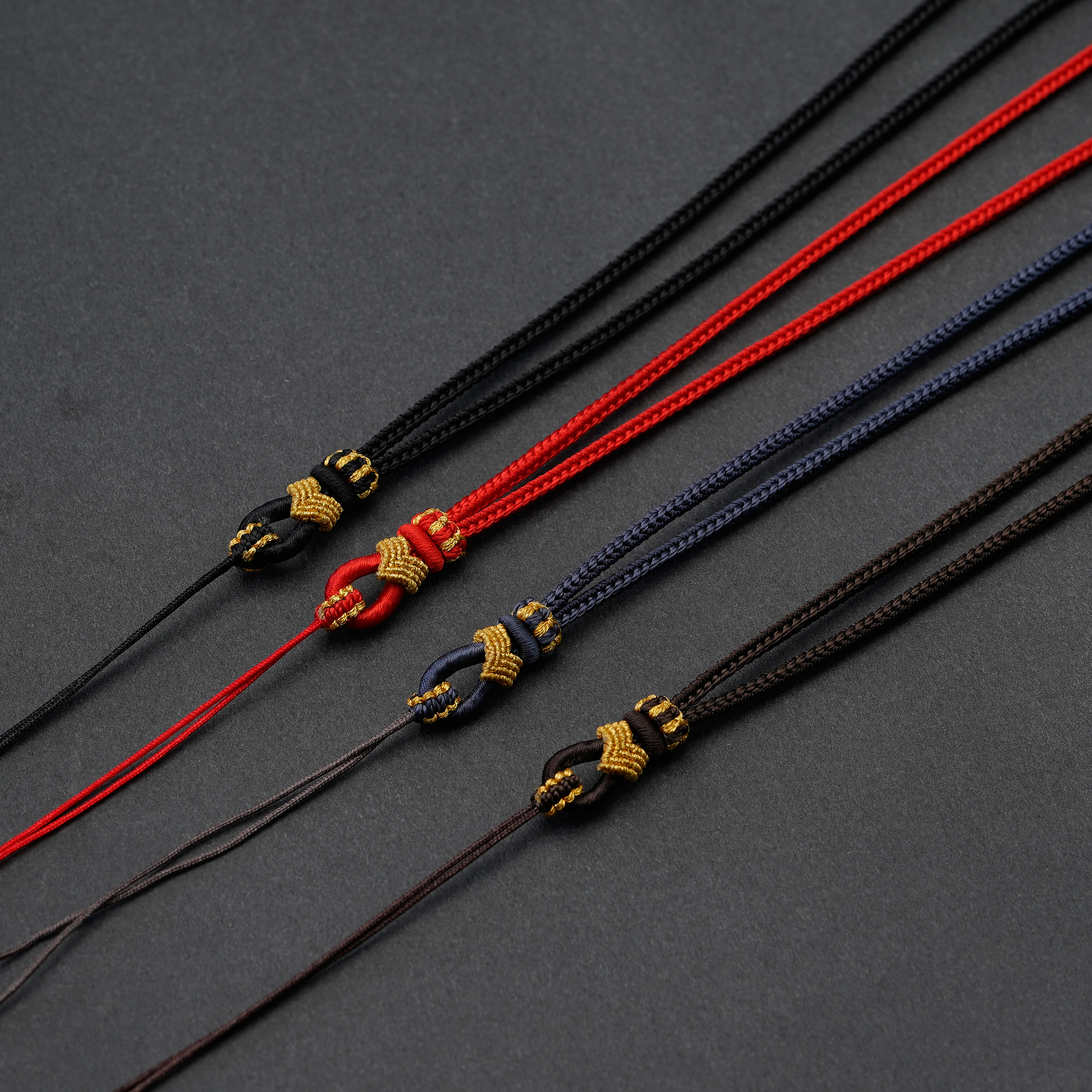 全手工编织小皇冠一叶结吊坠项链挂绳可调节长短