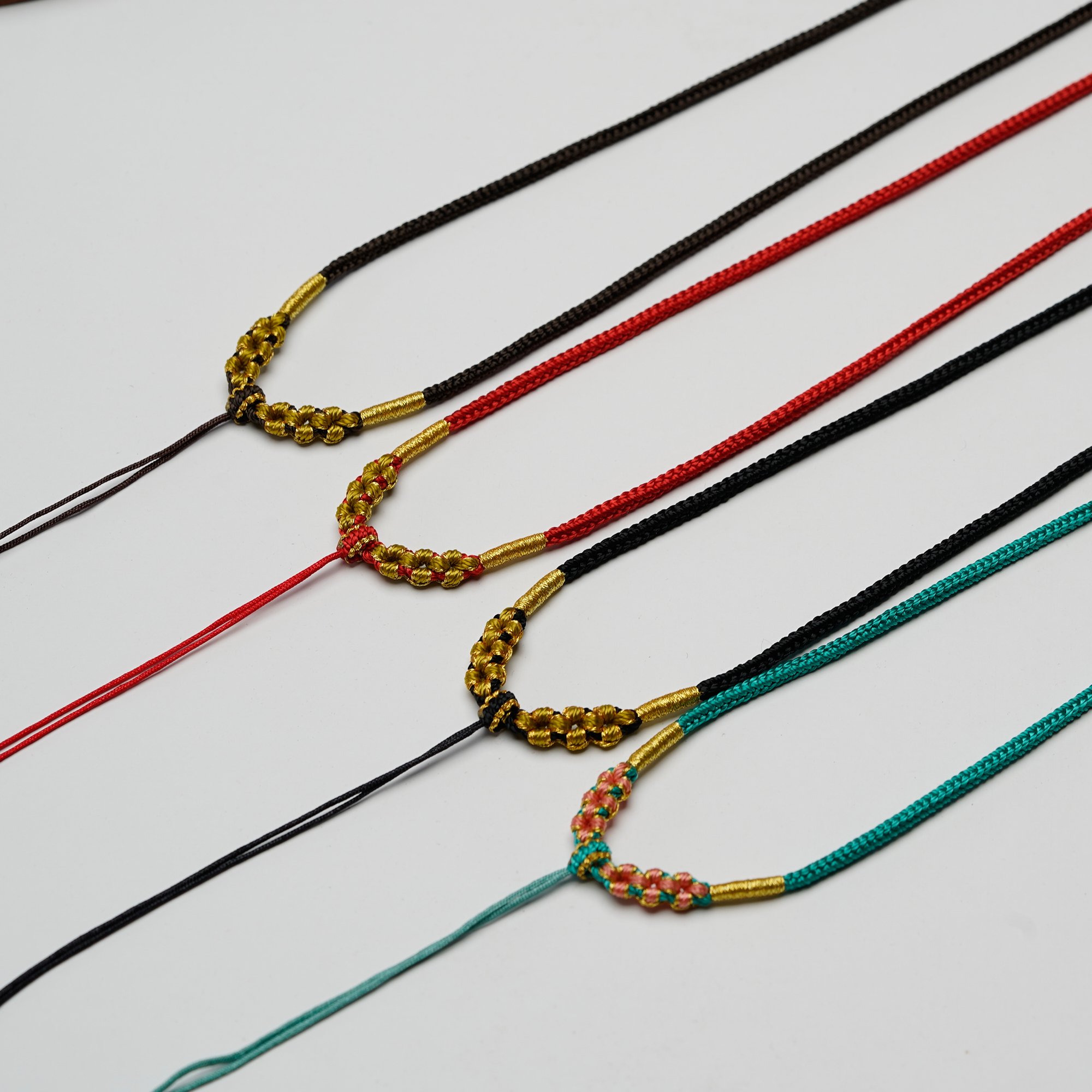 全手工编织三生三世十里桃花吊坠项链挂绳可调节长短