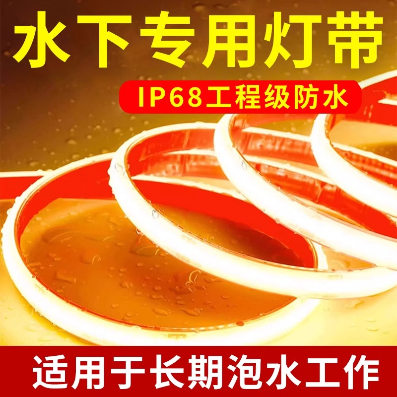 户外防水灯带超亮24v低压Led柔软灯条家用室外鱼缸水下亮化氛围灯