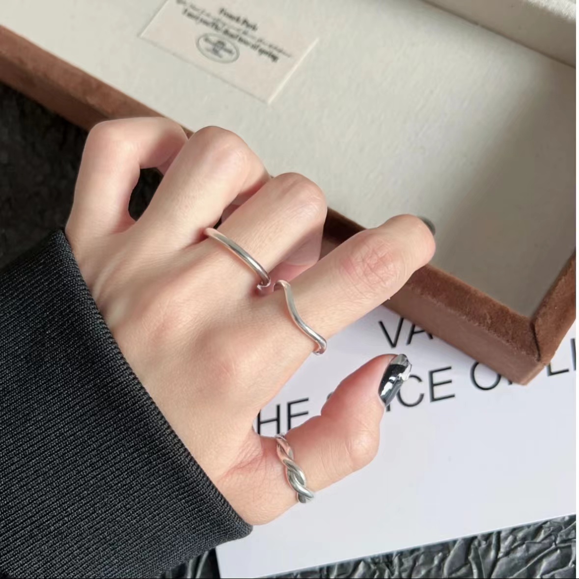 铜合金锆石戒指 直播间链接 人工锆石 铜合金 ins简约百搭小众