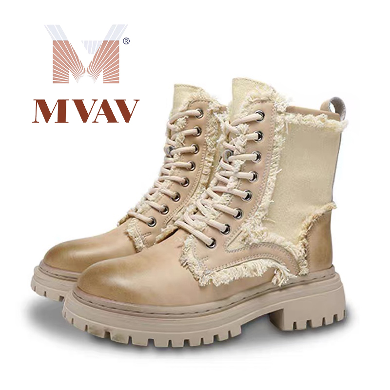 MVAV2024新款秋冬英伦风高跟厚底马丁靴XS519-1