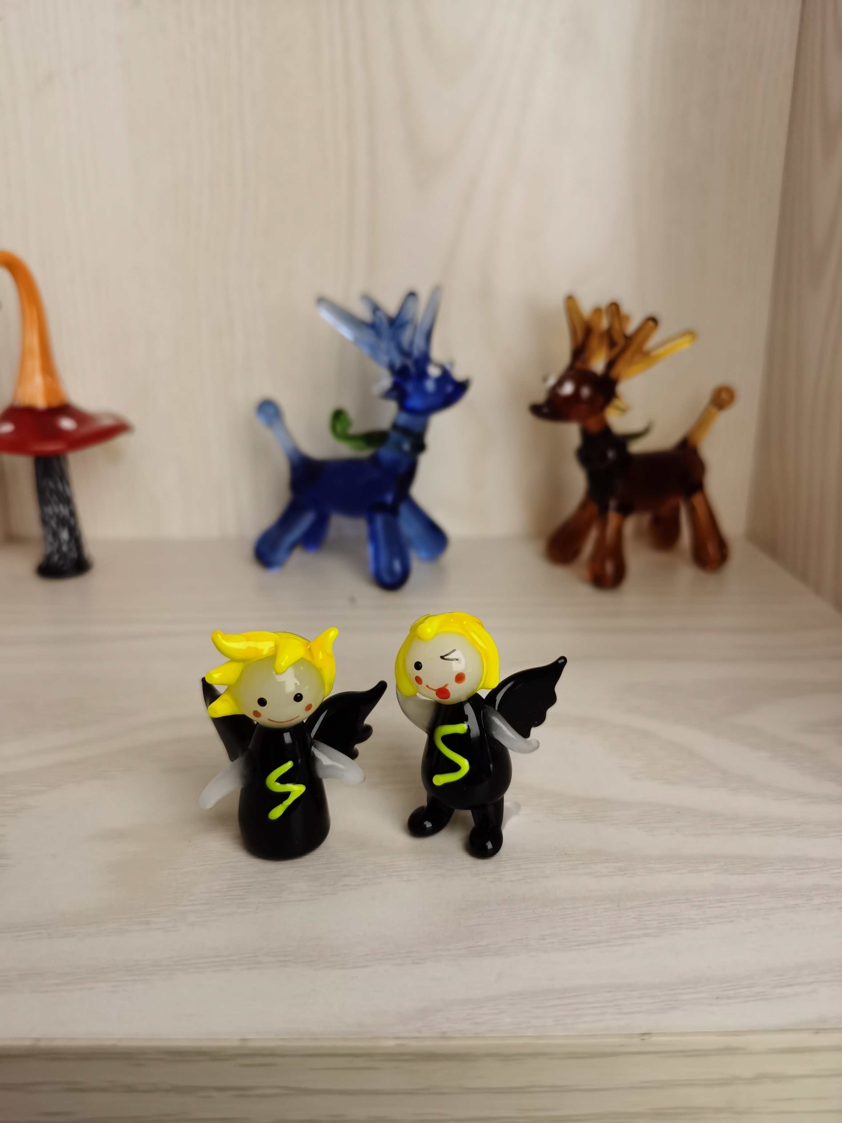 博山琉璃日式ins风热塑琉璃摆件可爱纯手工治愈系可可爱爱小人