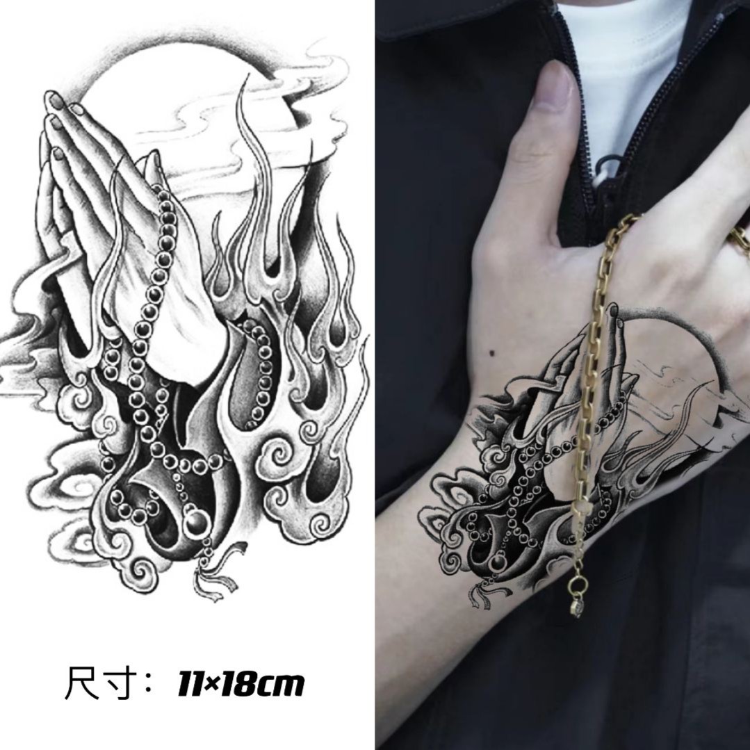 （GZ-450）半臂11x18cm 佛手 草本纹身贴