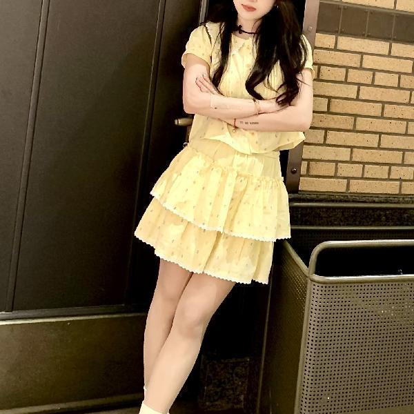 小清新甜妹森系超仙甜美小仙女系可爱少女初恋感夏季新款波点套装