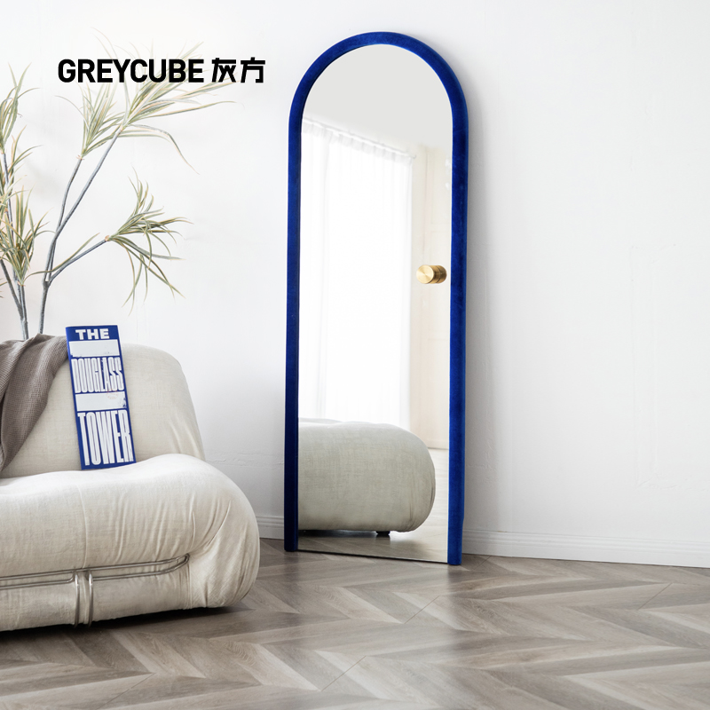 灰方家用穿衣镜落地立式镜子客厅简约全身镜服装店可移动试衣镜子
