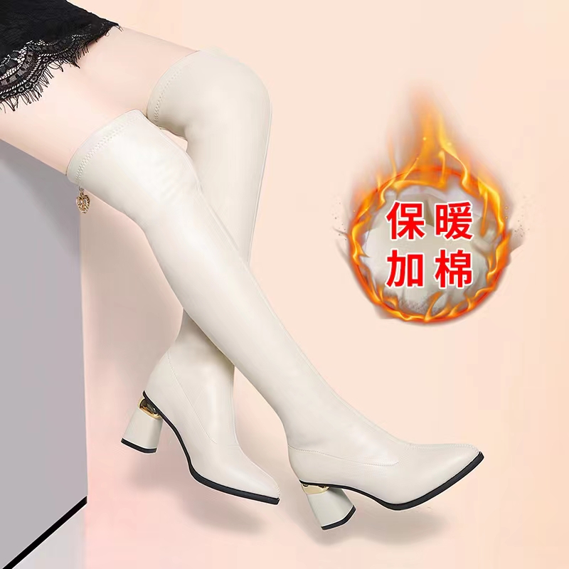 沿荐过膝真长靴女2023秋冬新款欧美气质高跟弹力不掉筒
