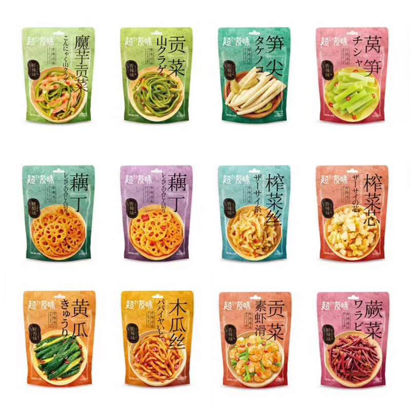 超友味贡菜莴笋黄瓜藕丁网红休闲零食独立包装开袋即食办公室零食