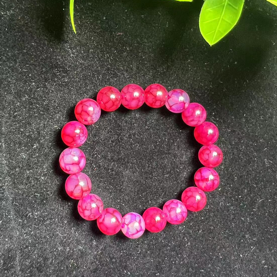 YS025【多福来】樱花粉龙鳞 玛瑙卡10 手串 多样性拍一发一