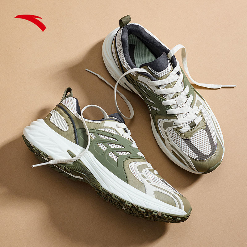 安踏AT2001丨山系复古跑步鞋男女同款透气时尚百搭休闲运动鞋子