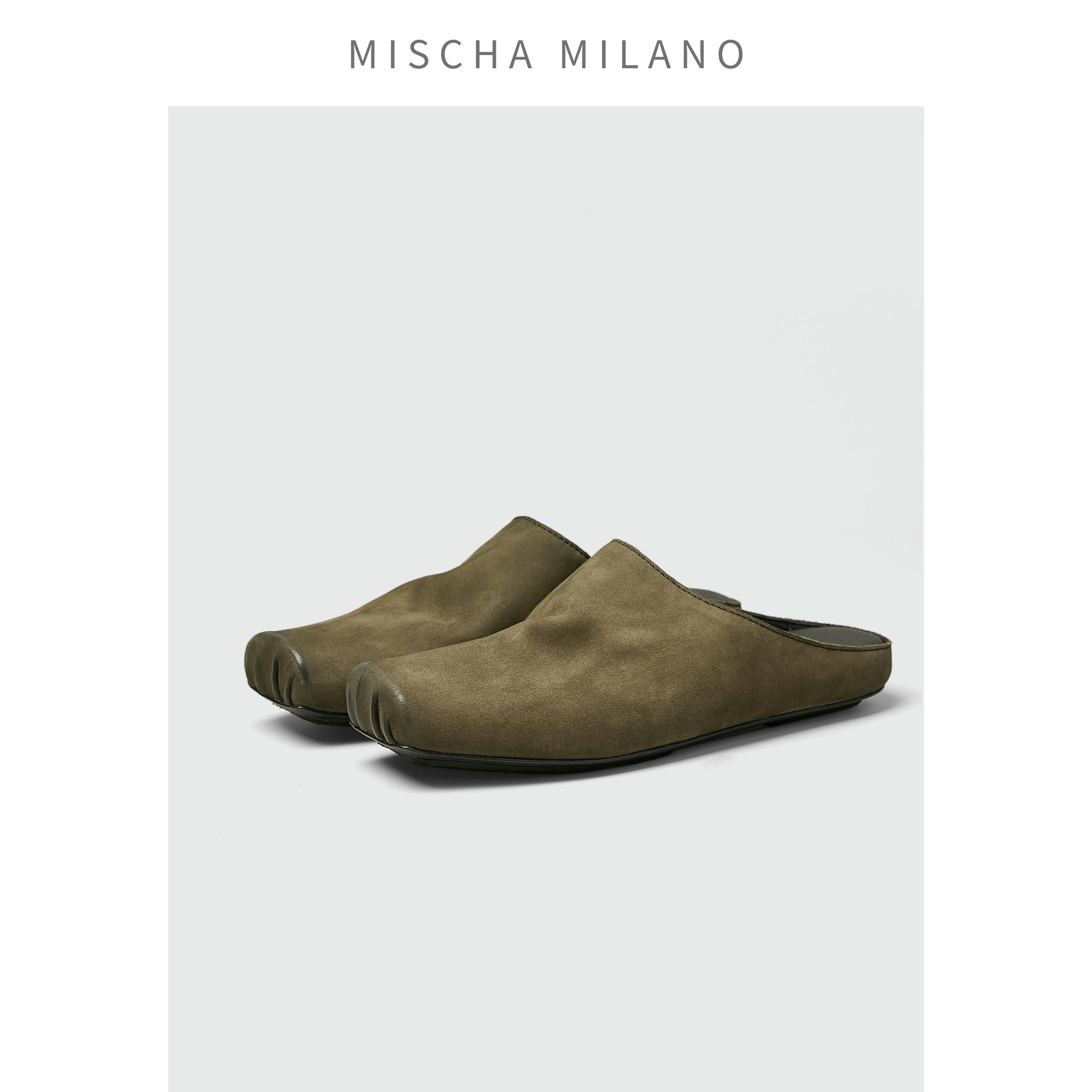 意大利mischa 2024新款包头半拖 猪鼻子芭蕾舞鞋穆勒鞋外穿单鞋女