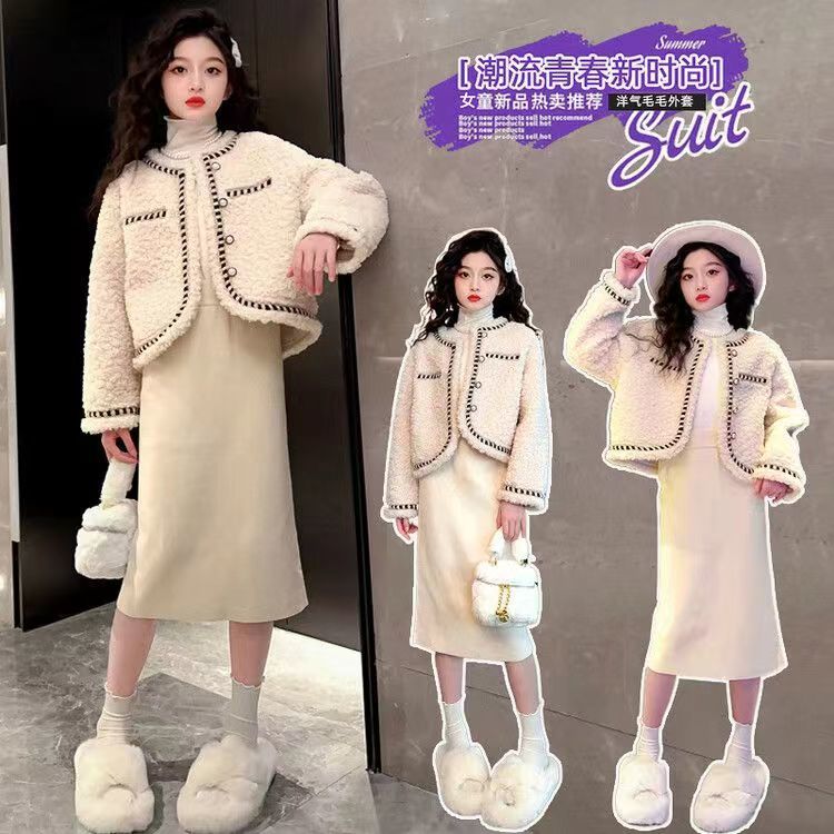 女童外套童装秋季新款中大童女孩时髦西装风上衣春秋装小香风外套