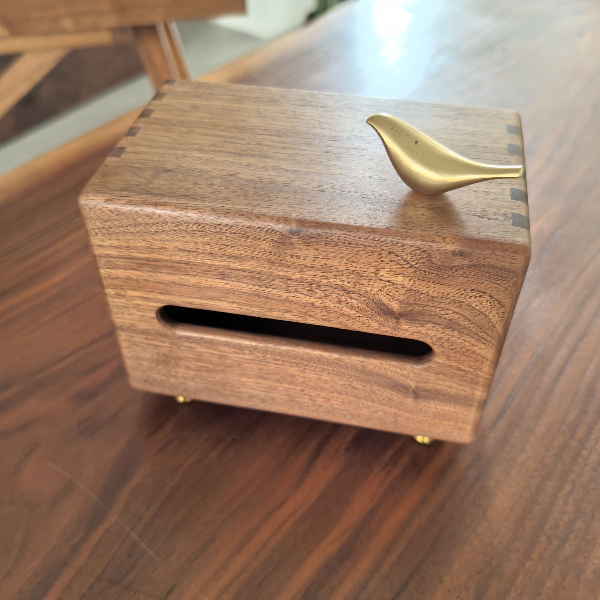 北美黑胡桃木手工抽纸盒