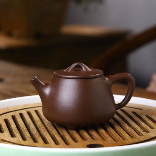 小容量红泥宜兴紫砂壶正品手工紫砂壶紫泥高石瓢壶泡茶壶大口茶具