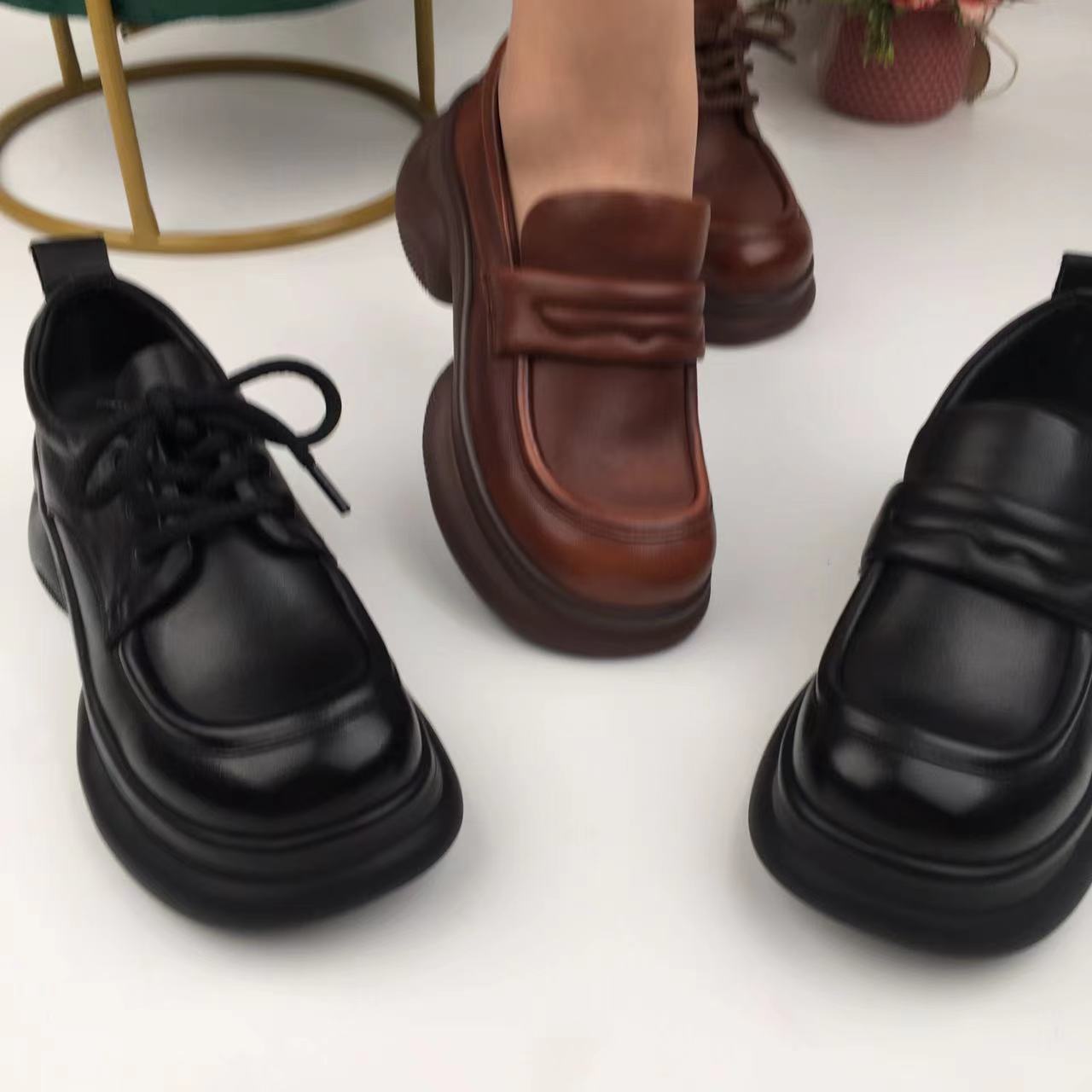 9902真皮时尚英伦风休闲乐福鞋