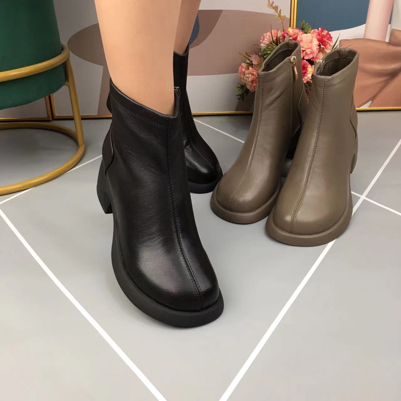 努9856真皮复古时尚短靴