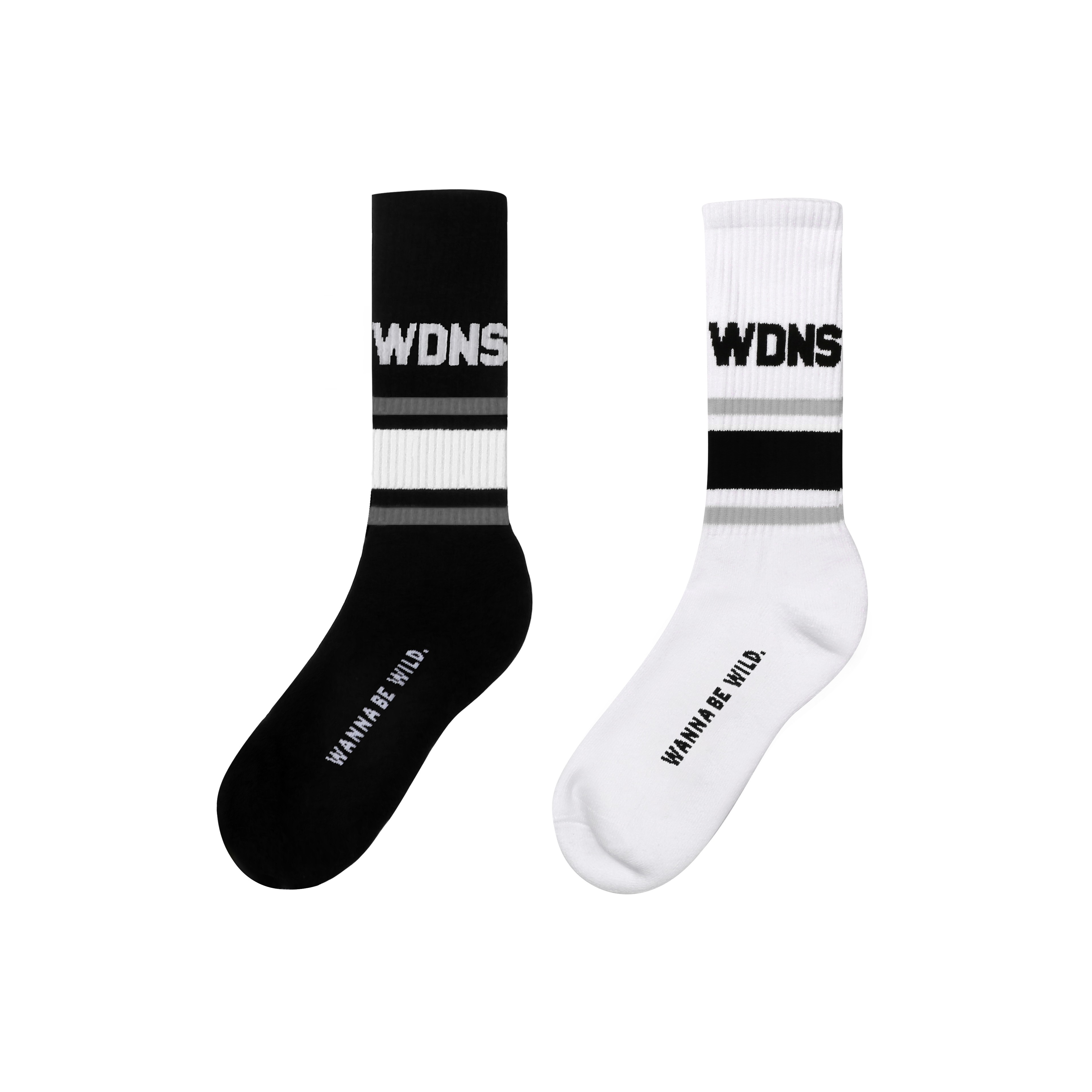 MCREW WILDNESS机能系列提花毛巾底运动白色黑色中长筒袜子