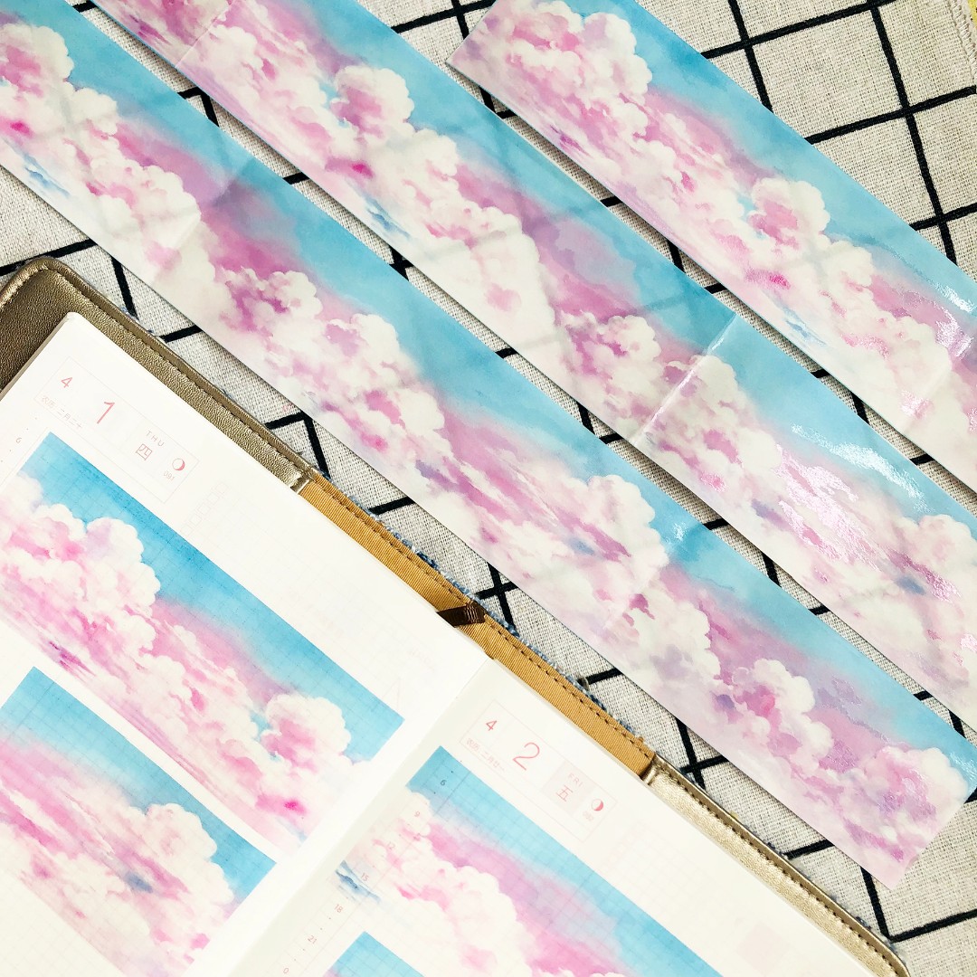 天韵咸鱼酱云朵拉条造景拼贴台产特殊油墨和纸胶带自带离型纸