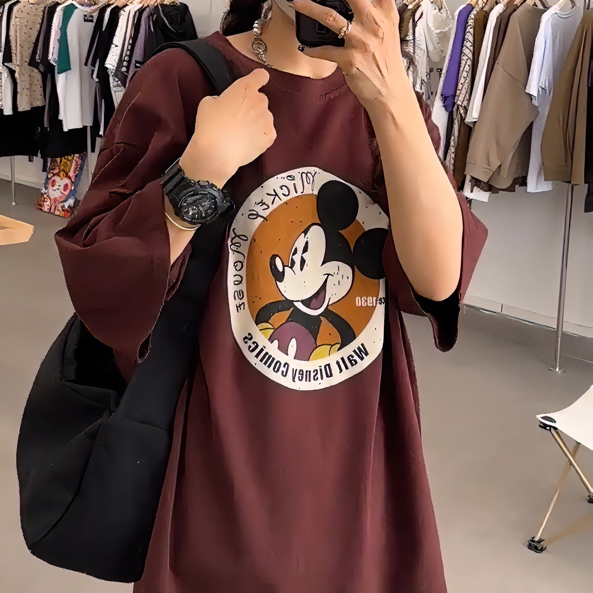 【编号200-299】大版女款宽松落肩款春款宽松版慵懒潮牌T恤卫衣