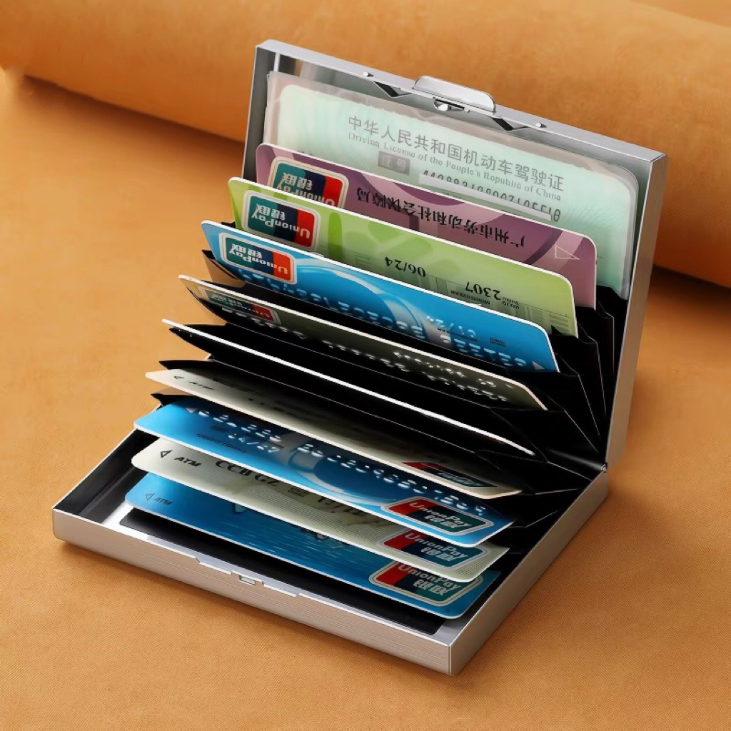 多功能不锈钢超薄防消磁小巧卡盒防盗刷卡片夹银行卡套精致证件夹