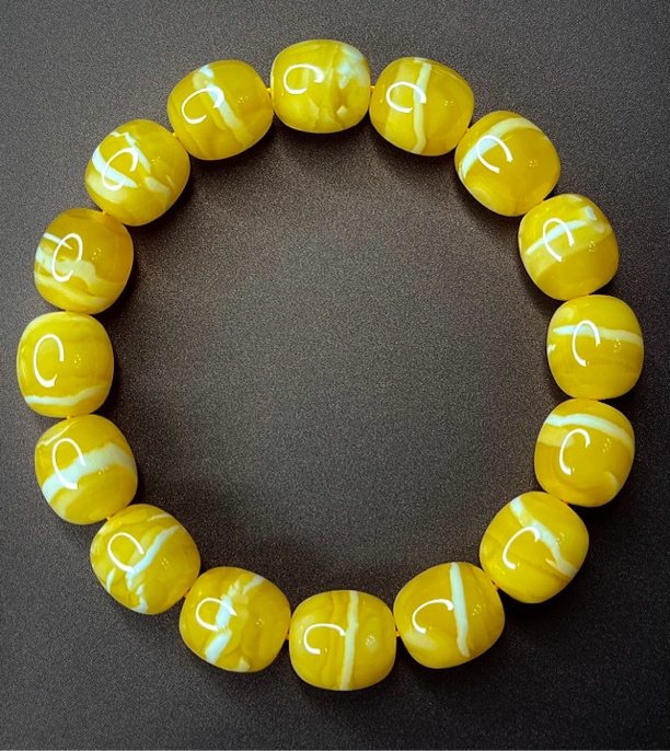 焦皮一线天橘白枣珠同料手串12➕