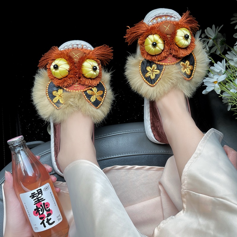 黄鲜森纯手工千层底非遗女单布鞋老虎头咖色舒适透气时尚网红外穿