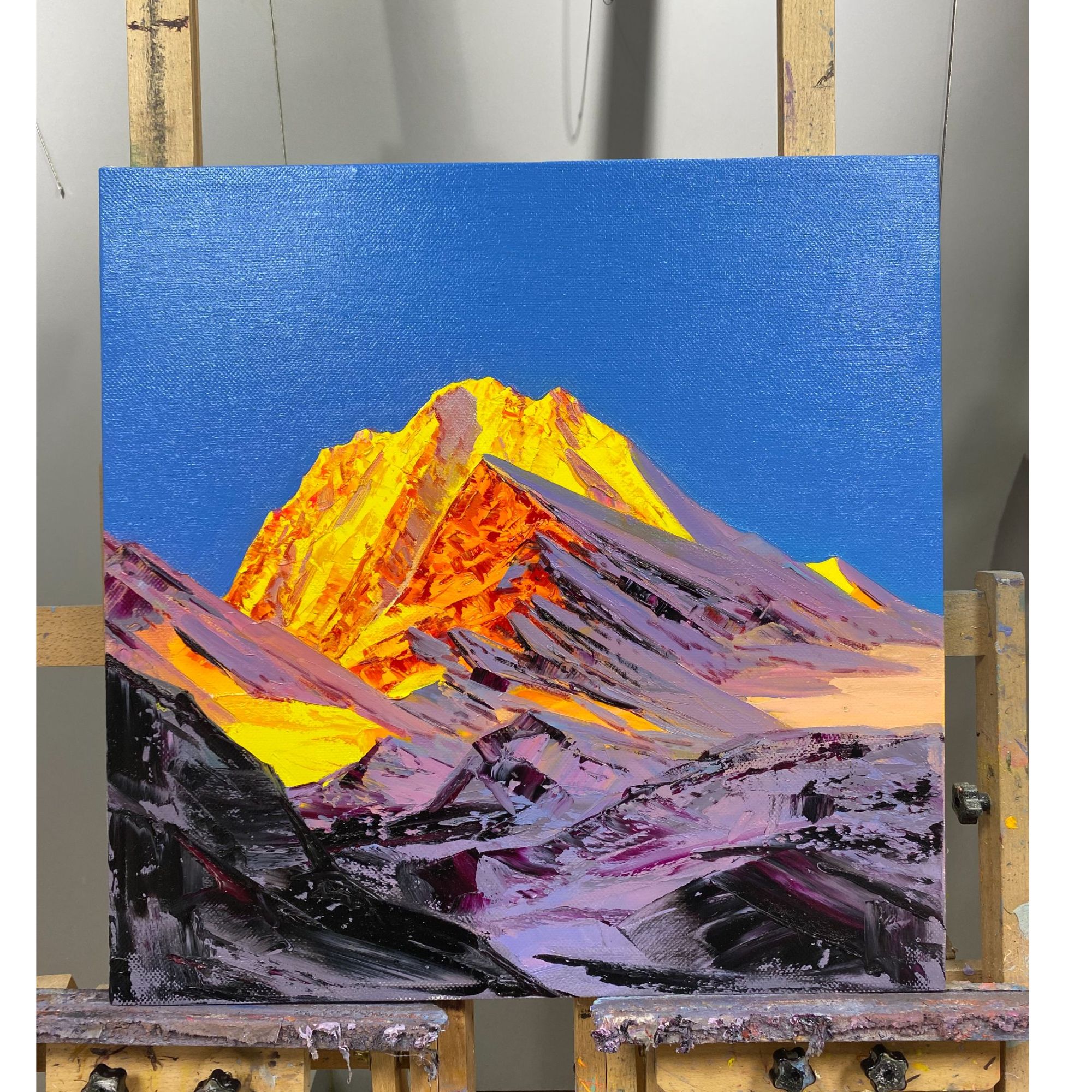 日照金山/油画/画芯60x60cm