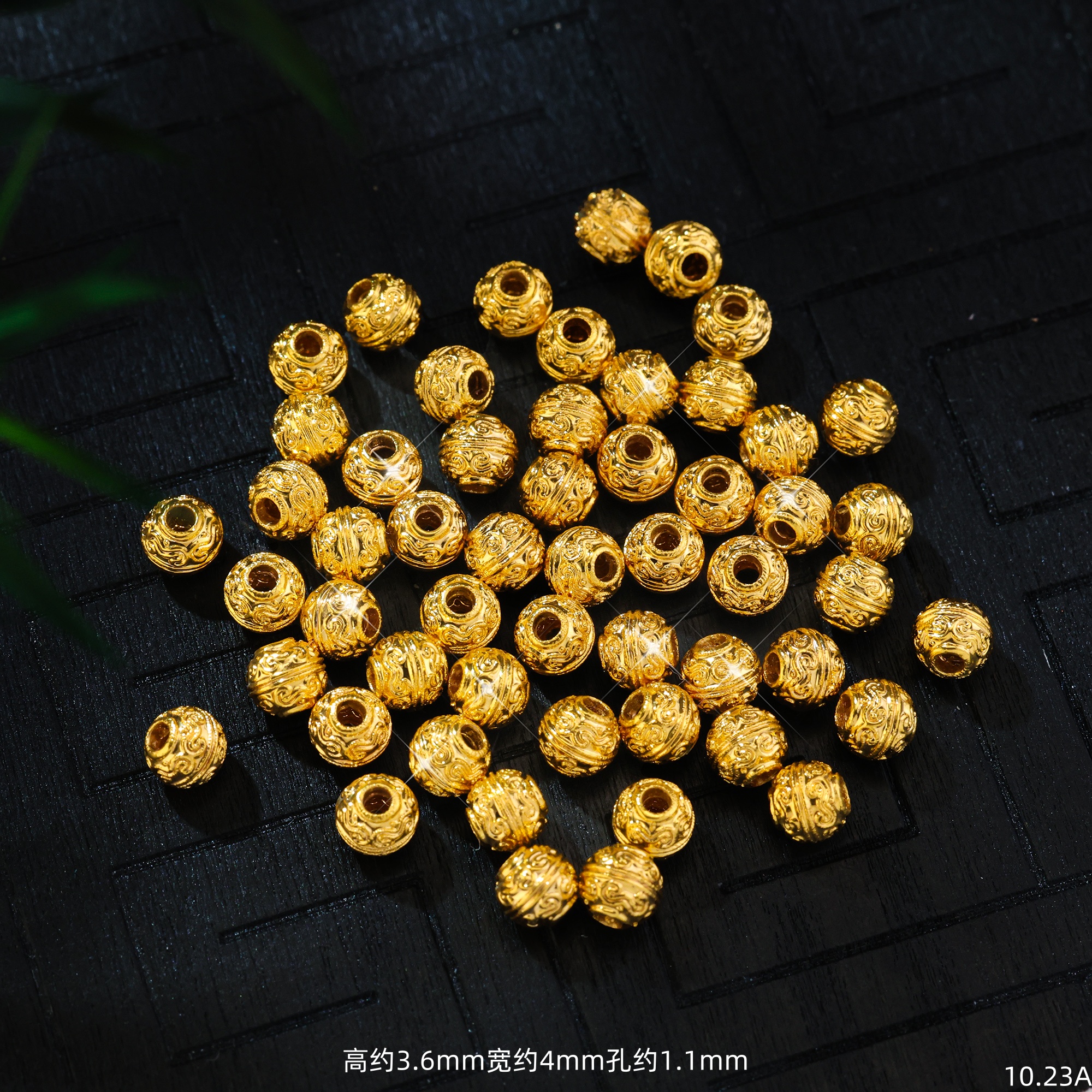 【金豆工厂】大团购‖18K金祥云金珠4mm隔珠配件中穿隔珠配饰A