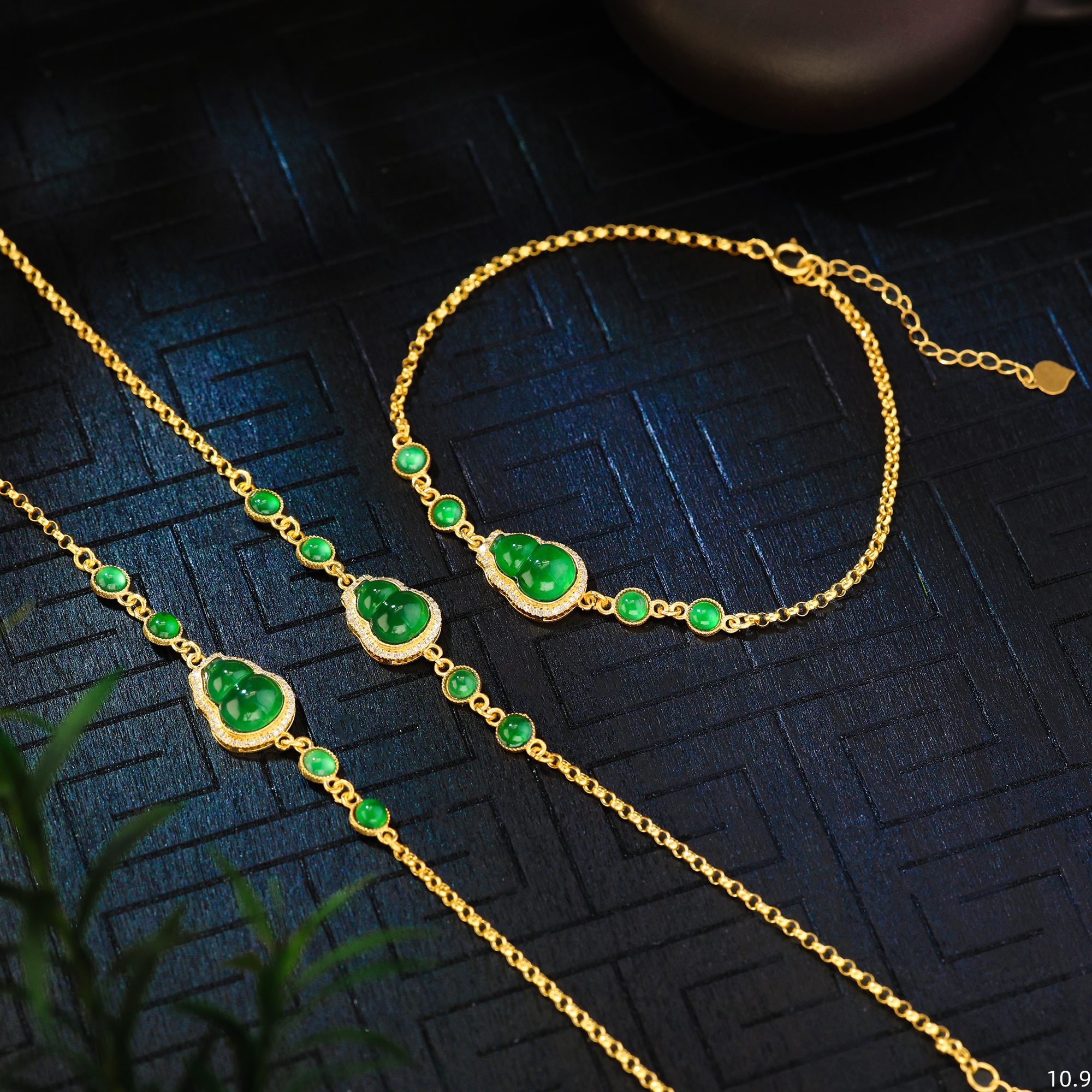 【金豆VIP】高傲的葫芦||18K金天然豪镶缅A翡葫芦手链时尚轻奢高阶H