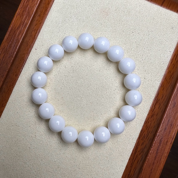 【艺品堂】10mm车车手链- 瓷白-圆珠单圈 