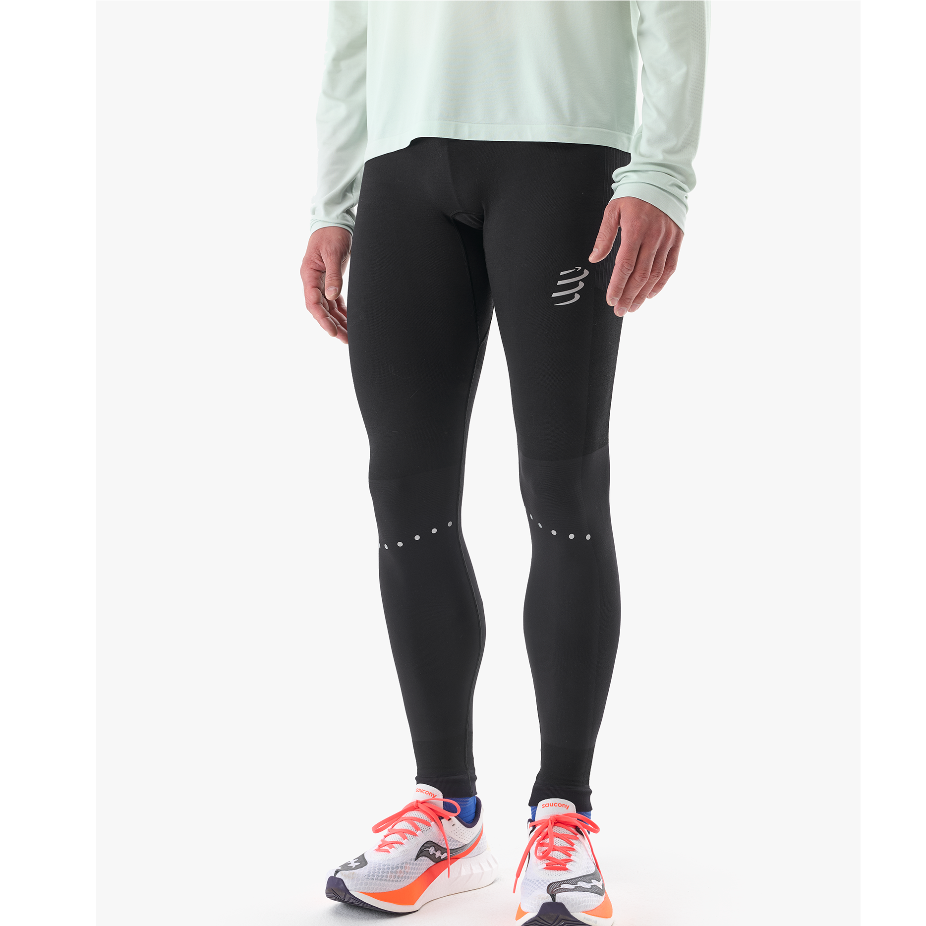 Compressport男士秋冬加厚保暖紧身跑步长裤CS