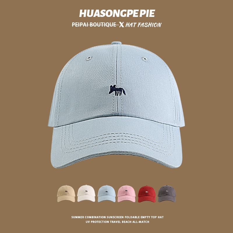 2024新款刺绣小狐狸棒球帽运动男女加深宽檐显脸小鸭舌帽遮阳透气