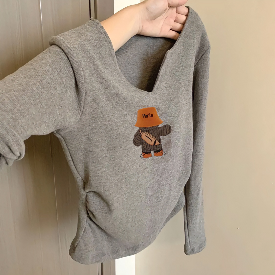 德绒内搭长袖t恤女2023秋冬新款甜辣妹绝美上衣漂亮时尚的打底衫