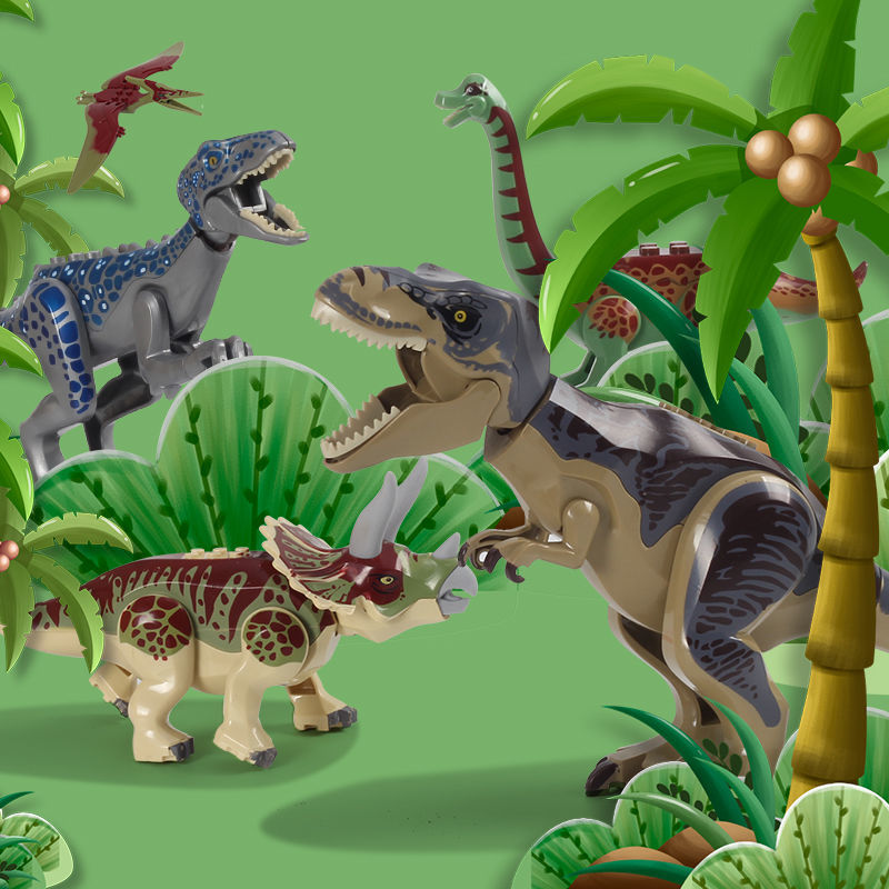 恐龙模型拼装玩具积木儿童男孩益智兼容乐高霸王龙迅猛龙蛋可拆卸