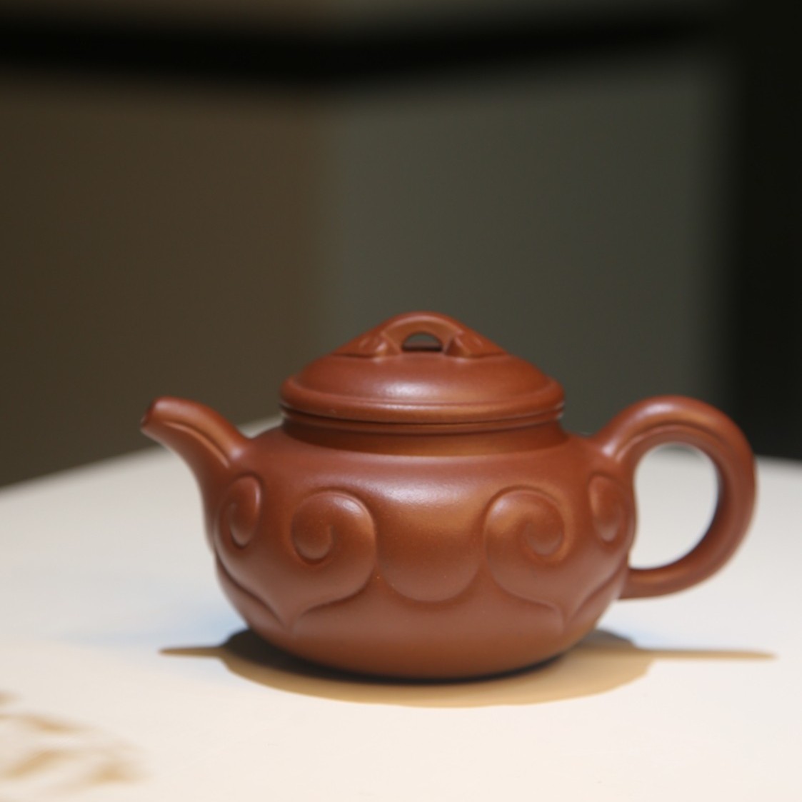 《仿古如意》精工半手工原矿红皮龙泥料约245毫升经典款型