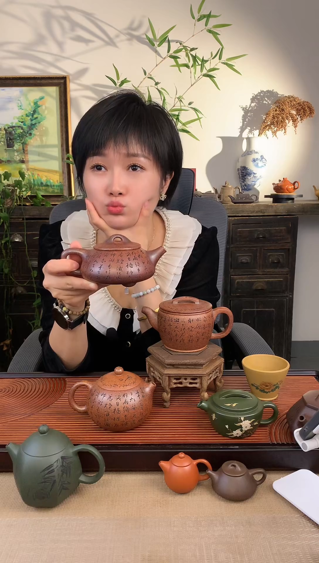 【闪购商品】紫砂茶壶周于旺高温柴烧刻字石瓢（爽）